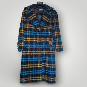 Apparis Tikka Coat in Blue and Yellow Plaid size XXS